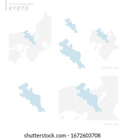 dotted Japan map set, Kyoto