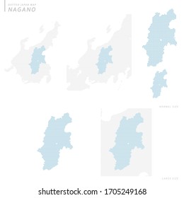 dotted Japan map set, Nagano