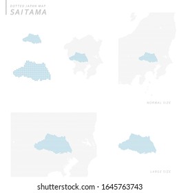 dotted Japan map set, Saitama
