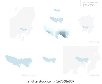 dotted Japan map set, Tokyo