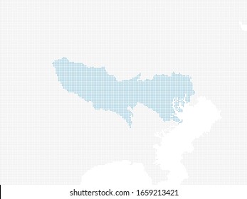 dotted Japan map, Tokyo. extra large size

