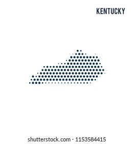 Dotted Kentucky map isolated on white background.