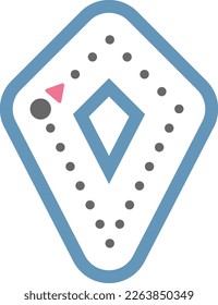 Dotted kite shape for tracing lines for preschool and kindergarten school kids for math drawing practice