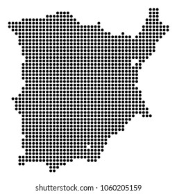 Dotted Koh Samui Map. Vector mosaic of Koh Samui Map constructed of small circles. Vector geographic map.
