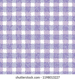 Dotted lattice vector seamless pattern. Abstract dots stripes background. Scottish cell modern texture for surface designs, textiles, wrapping paper, wallpapers, phone case prints, fabrics.
