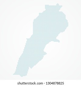 Dotted Lebanon Map