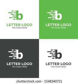 Dotted letter logo b -vector. Flat Design