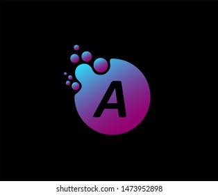 Dotted Letter A Logo design. Technology Logo Design Element. Design Vector with Dots