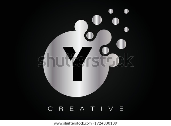 Dotted letter and logo. Dot Y letter design\
vector. Creative fonts.