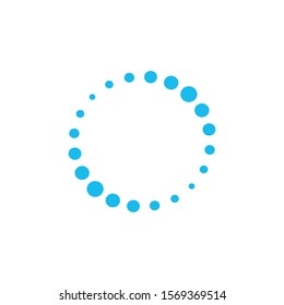 Dotted letter O, circle dots Logo template. loading symbol. Stock Vector illustration isolated on white background.