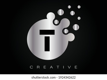 Dotted letter T logo. Dotted T letter design vector. Creative Fonts.