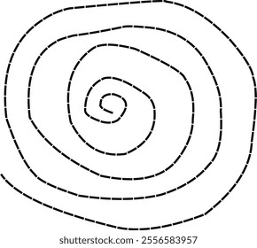 dotted line circle in doodle style. simple spiral shapes can be used for backgrounds and more