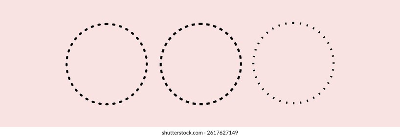 dotted line circle vector . Dot Circle Icons Set. Halftone Logo Concept. Dotted Circle Isolated 