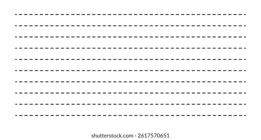 Dotted line connection. different types of long dashed line. collection of lines for notebook pages. graphic seamless pattern with black stripes in eps 10