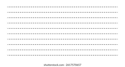 Dotted line connection. different types of long dashed line. collection of lines for notebook pages. graphic seamless pattern with black stripes in eps 10