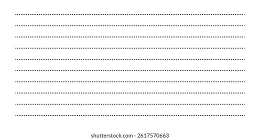 Dotted line connection. different types of long dashed line. collection of lines for notebook pages. graphic seamless pattern with black stripes in eps 10