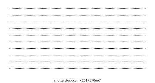 Dotted line connection. different types of long dashed line. collection of lines for notebook pages. graphic seamless pattern with black stripes in eps 10