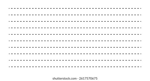 Dotted line connection. different types of long dashed line. collection of lines for notebook pages. graphic seamless pattern with black stripes in eps 10