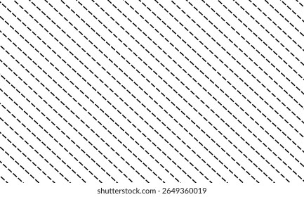 Conexão de linha pontilhada. tipos diferentes de linha tracejada longa. coleção de linhas para páginas de bloco de notas. padrão gráfico perfeito com listras pretas  Ilustração de vetor .