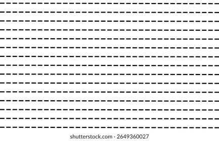 Conexão de linha pontilhada. tipos diferentes de linha tracejada longa. coleção de linhas para páginas de bloco de notas. padrão gráfico perfeito com listras pretas  Ilustração de vetor .