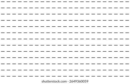 Conexão de linha pontilhada. tipos diferentes de linha tracejada longa. coleção de linhas para páginas de bloco de notas. padrão gráfico perfeito com listras pretas  Ilustração de vetor .