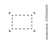 Dotted line with corners indicating cropping or selection tool.