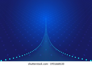 Dotted line corpuscle perspective space sense internet technology big data background 