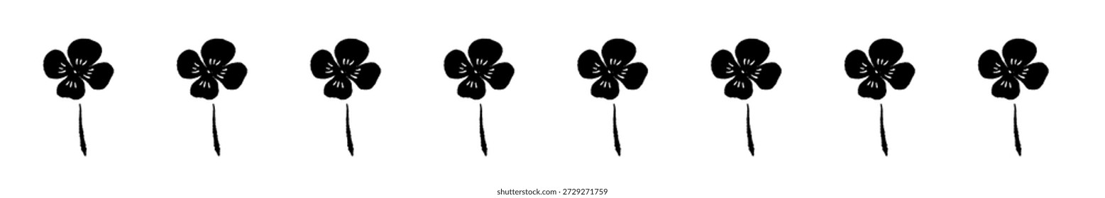 Decoración de línea punteada Ilustración vectorial monocromática