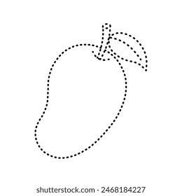 dotted line drawing of a mango for children's drawing practice. You can use it for children books, web design, posters, campaigns, and many more. 