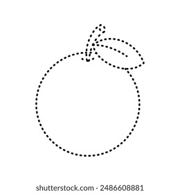 dotted line drawing of a orange for children's drawing practice. You can use it for children books, web design, posters, campaigns, and many more. 