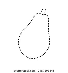 dotted line drawing of a papaya for children's drawing practice. You can use it for children books, web design, posters, campaigns, and many more. 