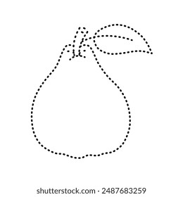 dotted line drawing of a quince for children's drawing practice. You can use it for children books, web design, posters, campaigns, and many more. 