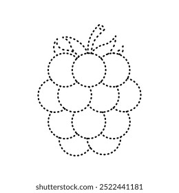 dotted line drawing of a raspberry for children's drawing practice. You can use it for children books, web design, posters, campaigns, and many more. 