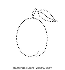 dotted line drawing of a victoria plum for children's drawing practice. You can use it for children books, web design, posters, campaigns, and many more. 