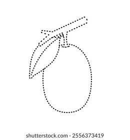 dotted line drawing of a ximenia for children's drawing practice. You can use it for children books, web design, posters, campaigns, and many more. 