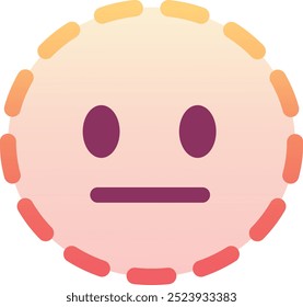 Ícone de emoji com face pontilhada. Cores modernas, elemento popular para mídias sociais e designs digitais. Emoticon, elemento isolado.