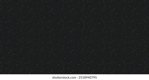 Dotted line geometric, dark seamless pattern. Endless texture. Pattern swatches included. Banner backdrop or copy space background.