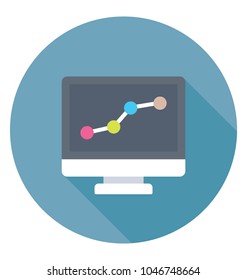 
A dotted line growth analytics on monitor screen
