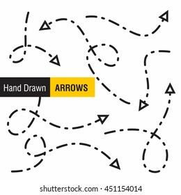 dotted line Hand drawn arrows pack