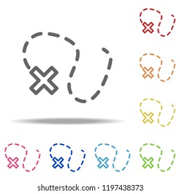 dotted line icon. Elements of Navigation in multi colored icons. Simple icon for websites, web design, mobile app, info graphics