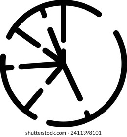 Dotted line icon pie chart