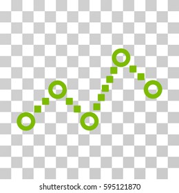 Dotted Line icon. Vector illustration style is flat iconic symbol, eco green color, transparent background. Designed for web and software interfaces.