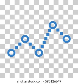 Dotted Line icon. Vector illustration style is flat iconic symbol, cobalt color, transparent background. Designed for web and software interfaces.