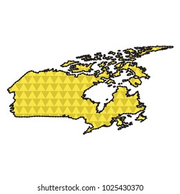 Dotted line map of Canada