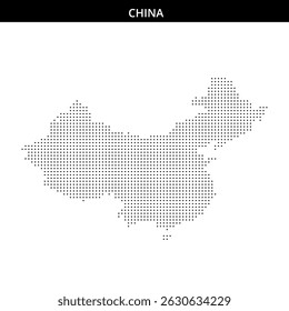 Dotted line map of China's shape