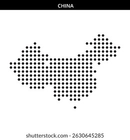 Mapa de línea punteada de la forma de China