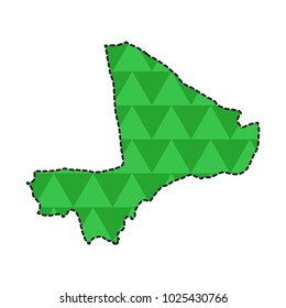 Dotted line map of Mali