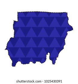 Dotted line map of Sudan