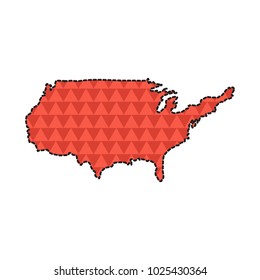 Dotted line map of the United States