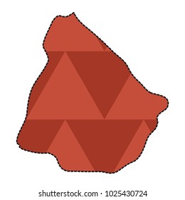 Dotted line map of Uruguay